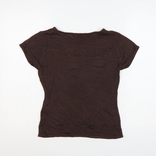 Kaliko Women’s Brown Knit Dolman Short Sleeve Jumper UK 10