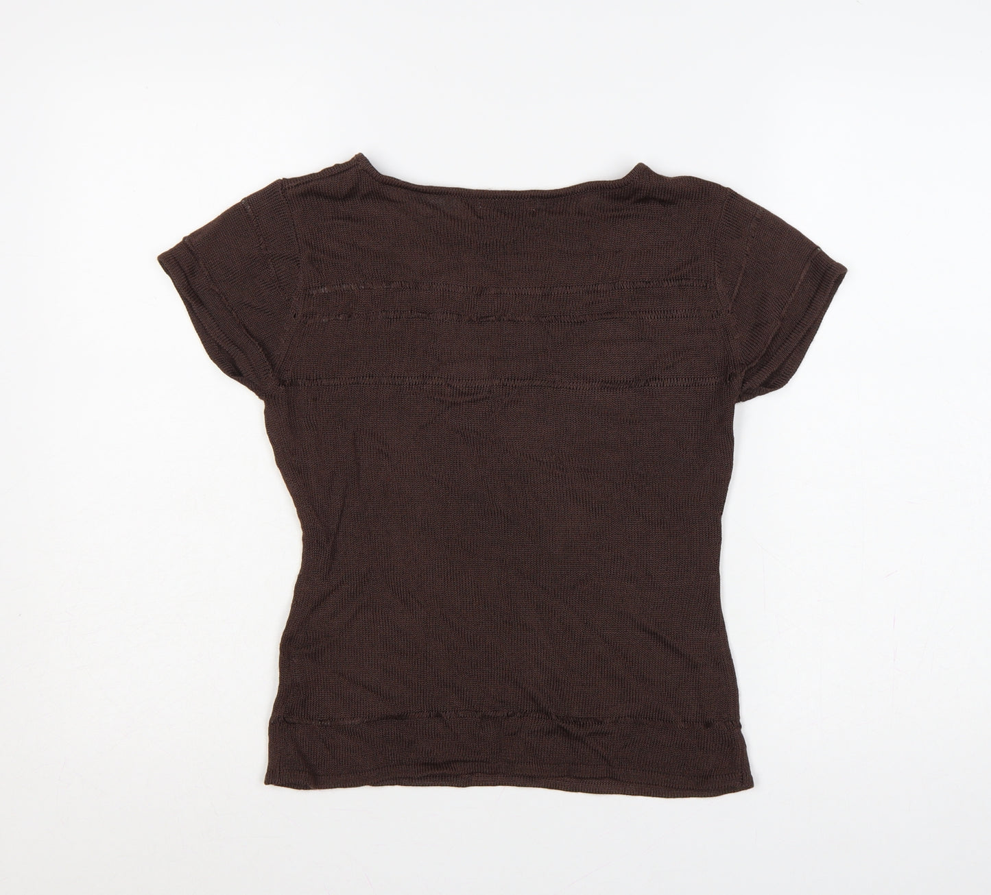 Kaliko Women’s Brown Knit Dolman Short Sleeve Jumper UK 10