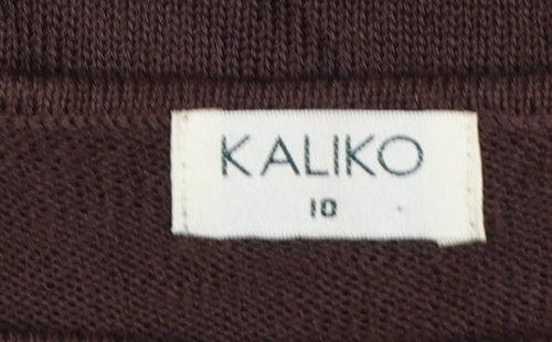 Kaliko Women’s Brown Knit Dolman Short Sleeve Jumper UK 10