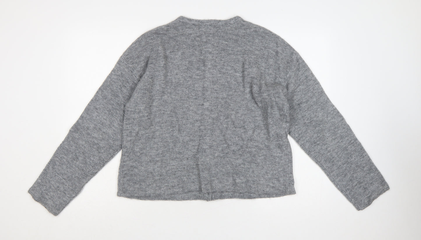Primark Edit Women Grey L Button Front Knit Cardigan Long Sleeve