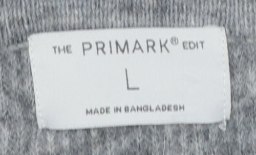 Primark Edit Women Grey L Button Front Knit Cardigan Long Sleeve