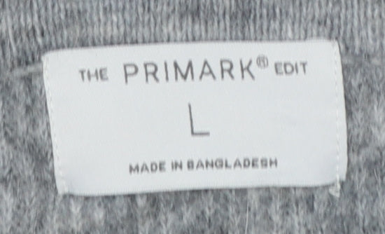 Primark Edit Women Grey L Button Front Knit Cardigan Long Sleeve