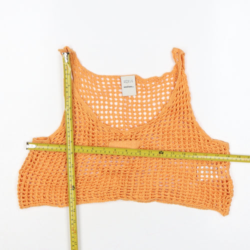 ietsfrans... Women Orange S Crochet Sheer Camisole Tank Top