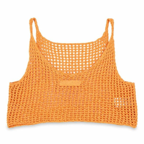 ietsfrans... Women Orange S Crochet Sheer Camisole Tank Top