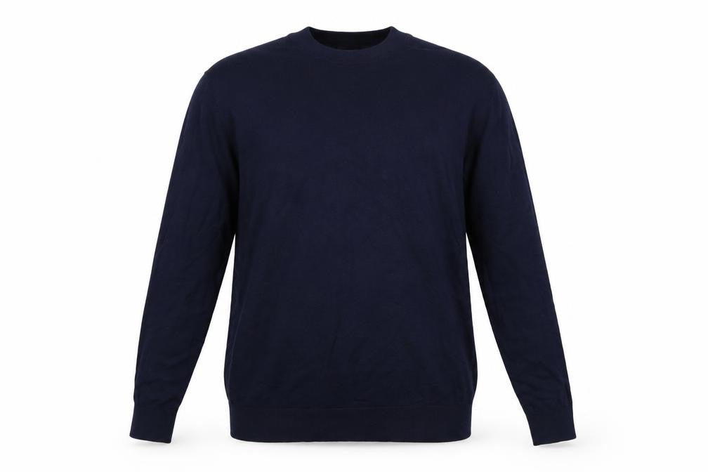 Burton Menswear London Men’s Navy Blue 2XL High Neck Cotton Jumper