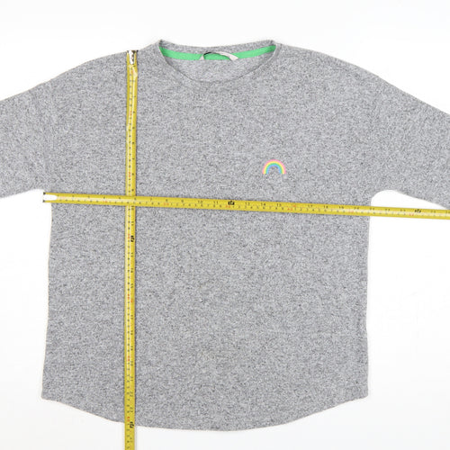 Tu Woman Grey Rainbow Stripe Cuff Knit Jumper UK 12
