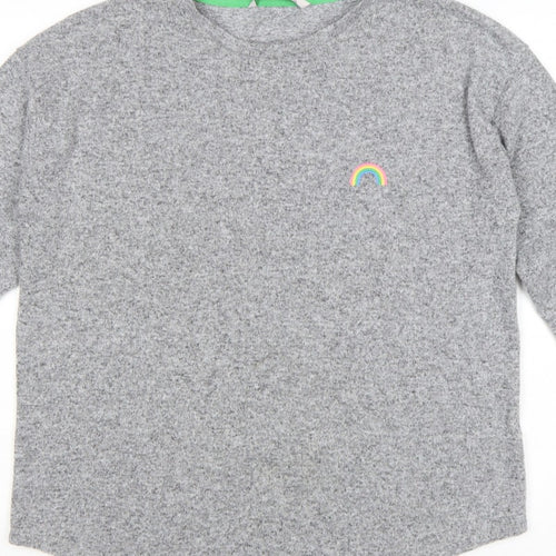 Tu Woman Grey Rainbow Stripe Cuff Knit Jumper UK 12