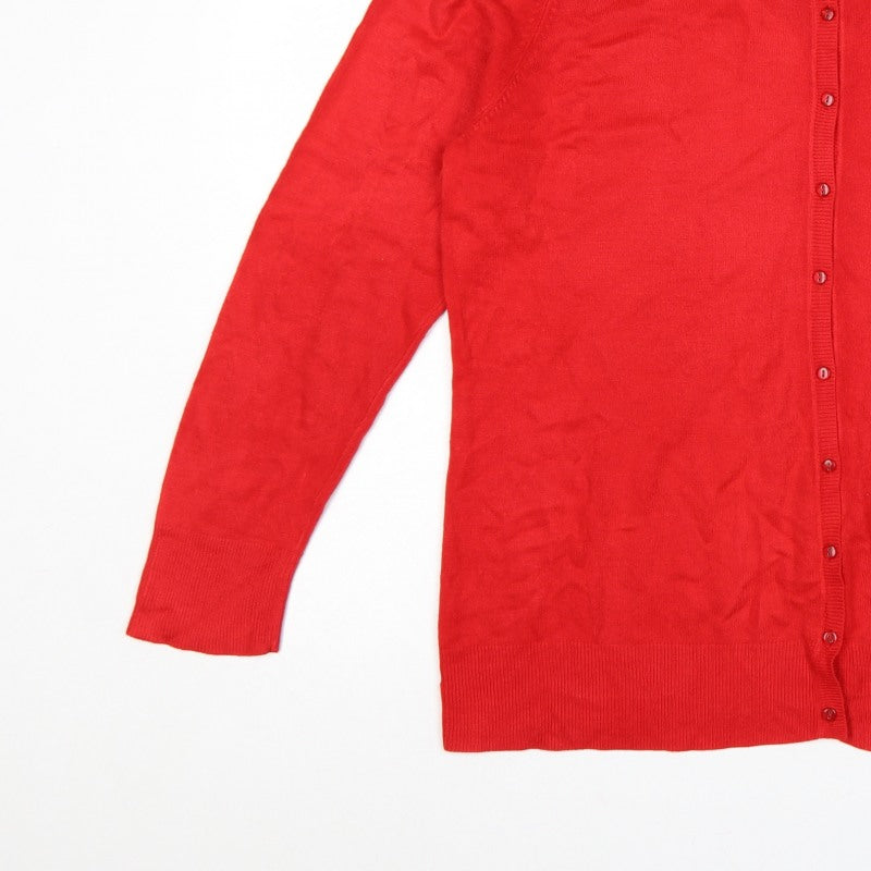 Additional view of BHS Women’s Red, size UK 20, Round Neck Button Knit Cardigan