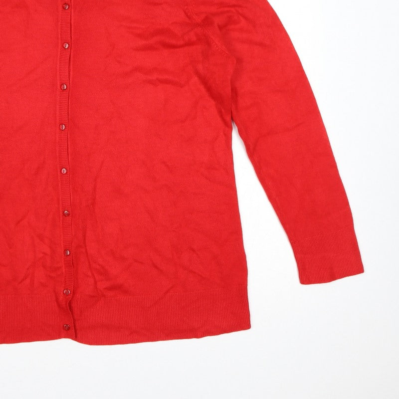 Additional view of BHS Women’s Red, size UK 20, Round Neck Button Knit Cardigan