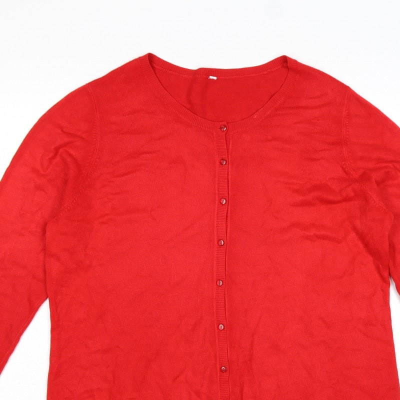 Additional view of BHS Women’s Red, size UK 20, Round Neck Button Knit Cardigan