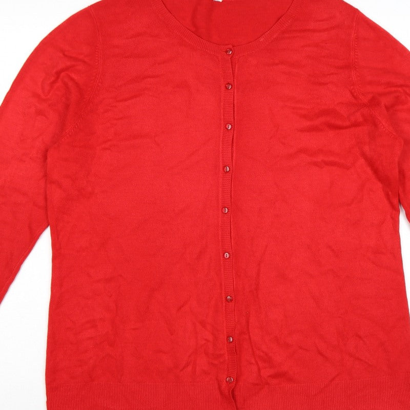 Additional view of BHS Women’s Red, size UK 20, Round Neck Button Knit Cardigan