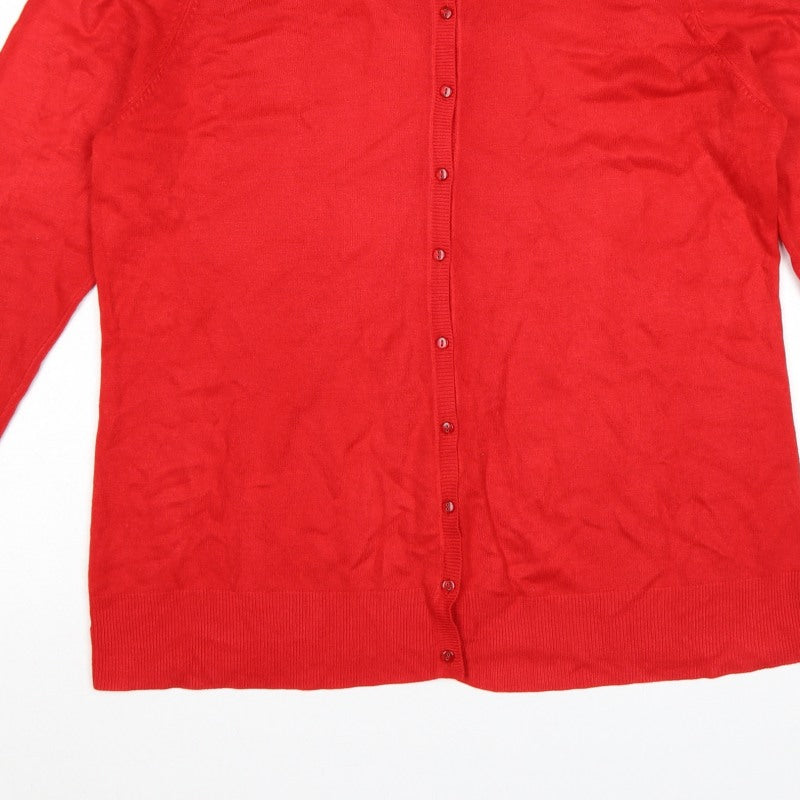 Additional view of BHS Women’s Red, size UK 20, Round Neck Button Knit Cardigan