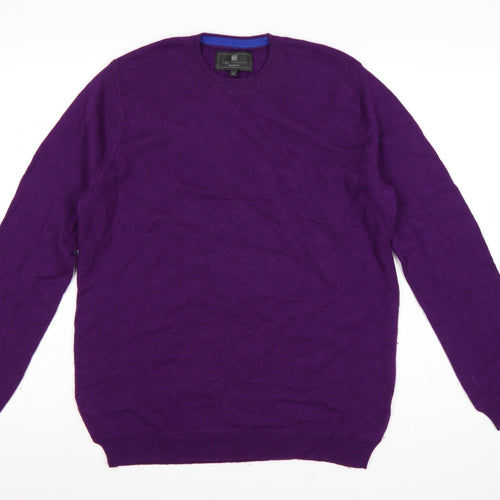 Marks and Spencer Unisex Purple M Merino Cashmere Crew Neck Pullover