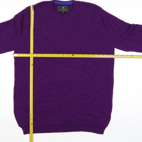 Marks and Spencer Unisex Purple M Merino Cashmere Crew Neck Pullover