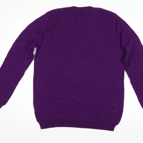 Marks and Spencer Unisex Purple M Merino Cashmere Crew Neck Pullover