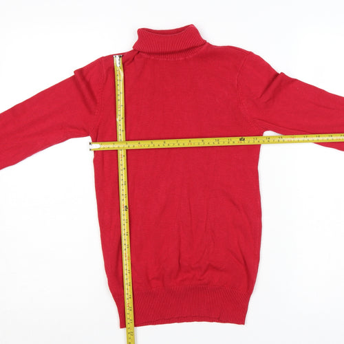 Papaya Women Red Size 8 Roll Neck Fine Knit Pullover Jumper