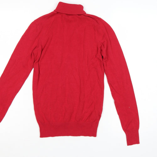 Papaya Women Red Size 8 Roll Neck Fine Knit Pullover Jumper