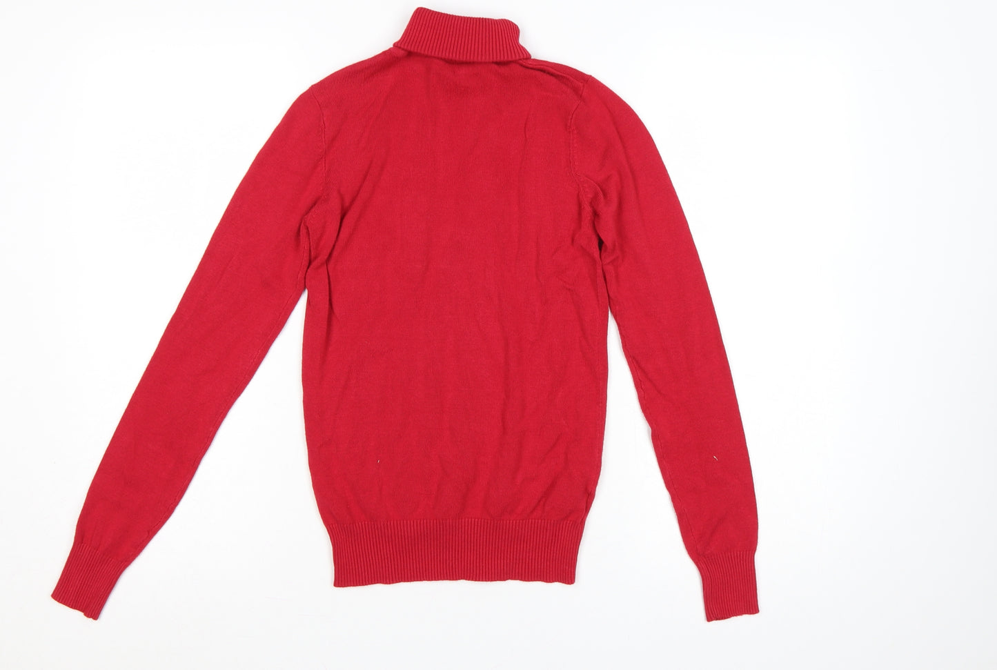 Papaya Women Red Size 8 Roll Neck Fine Knit Pullover Jumper