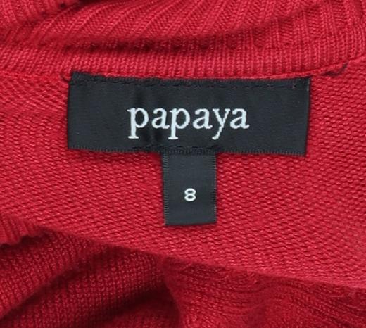 Papaya Women Red Size 8 Roll Neck Fine Knit Pullover Jumper