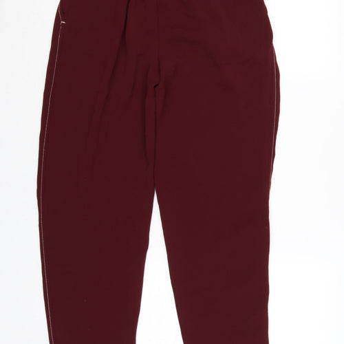 Topshop Women’s Red UK 8 High Rise Tapered Pleated Trousers