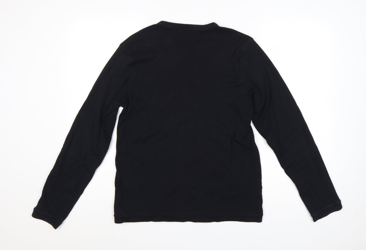 River Island Men’s Black M Long Sleeve Embroidered V-Neck T-Shirt