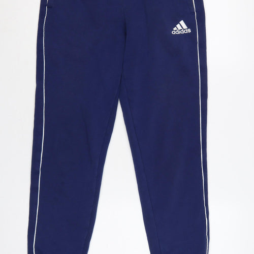 adidas Men’s Blue S Sweatpants Logo Tapered Cuffed Joggers