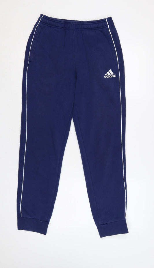 adidas Men’s Blue S Sweatpants Logo Tapered Cuffed Joggers