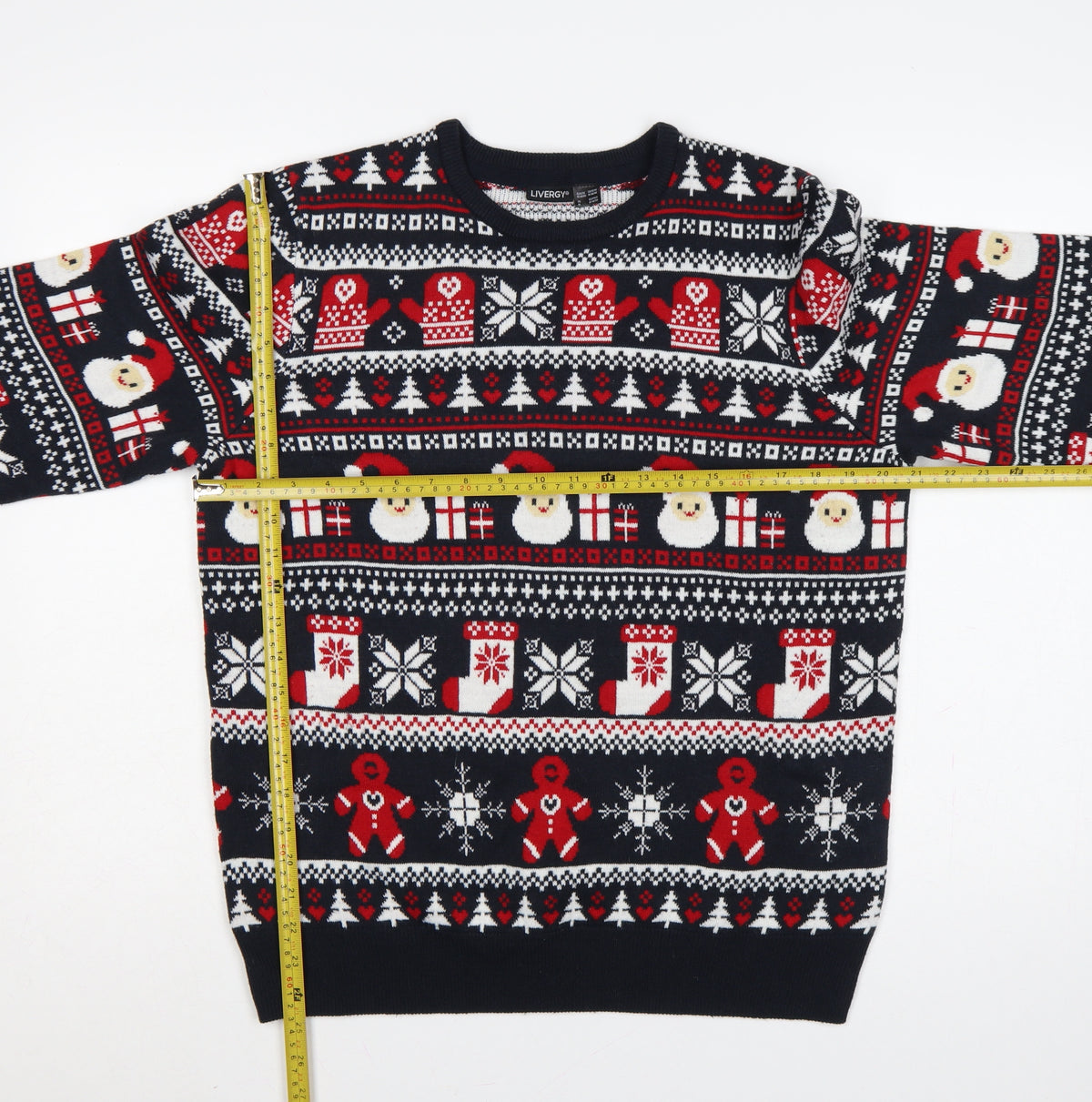 Livergy Men’s Multicoloured M Christmas Fair Isle Crew Neck Jumper