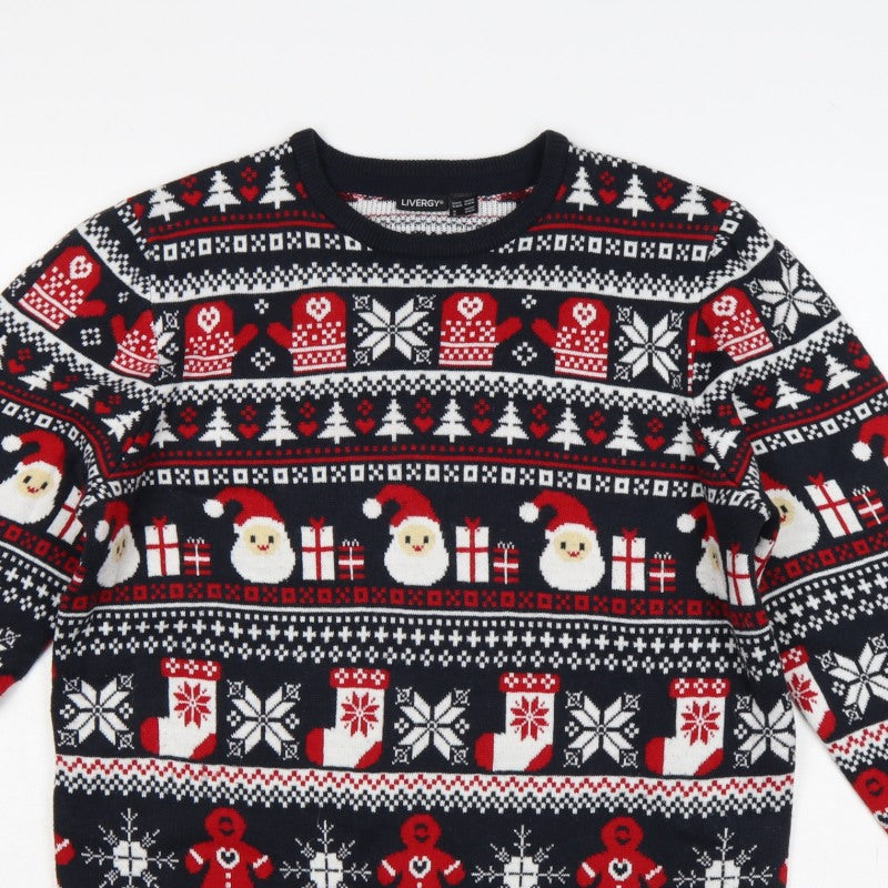 Livergy Men’s Multicoloured M Christmas Fair Isle Crew Neck Jumper