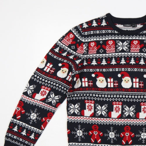 Livergy Men’s Multicoloured M Christmas Fair Isle Crew Neck Jumper