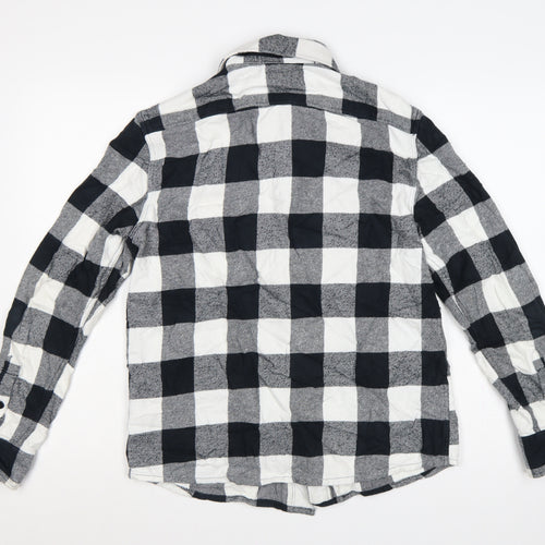 Dickies Men’s Black White Check Cotton Button-Up Work Shirt Medium