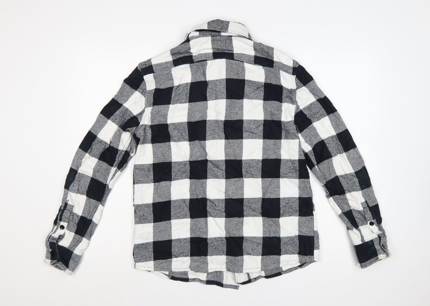 Dickies Men’s Black White Check Cotton Button-Up Work Shirt Medium
