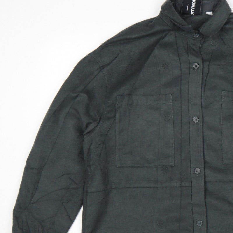 Additional view of COLLUSION Women’s Black UK 8 Relaxed Button-Up Pocket Shirt