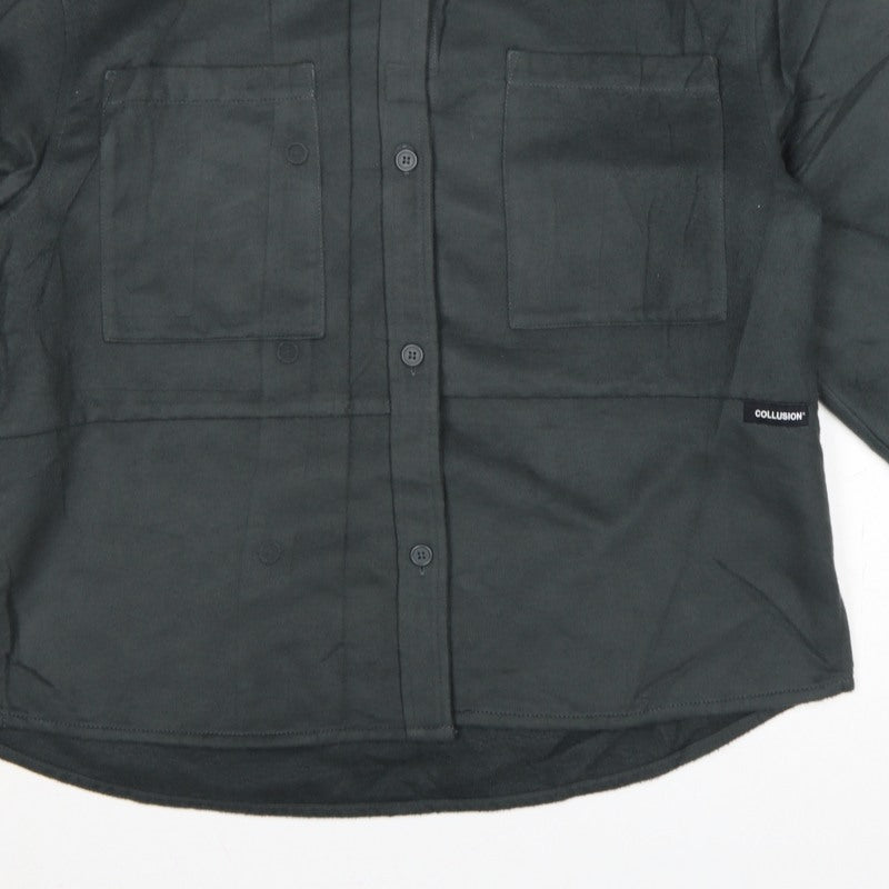Additional view of COLLUSION Women’s Black UK 8 Relaxed Button-Up Pocket Shirt