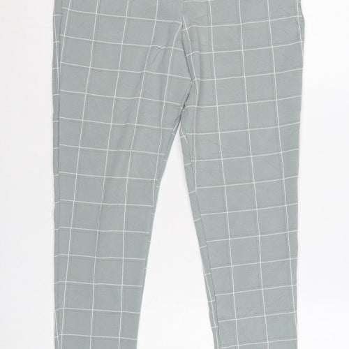 I Saw It First Women Green UK 8 Check Paperbag Tapered Trousers