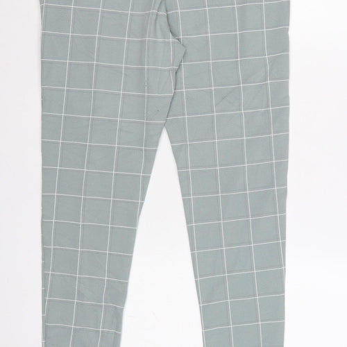 I Saw It First Women Green UK 8 Check Paperbag Tapered Trousers