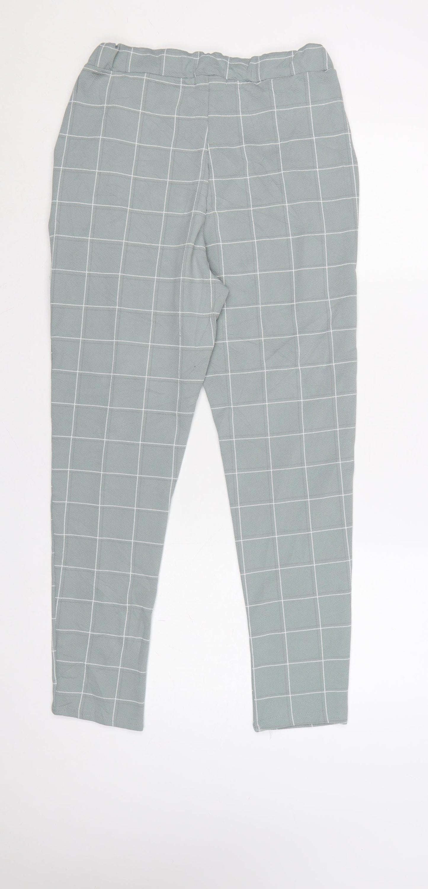 I Saw It First Women Green UK 8 Check Paperbag Tapered Trousers