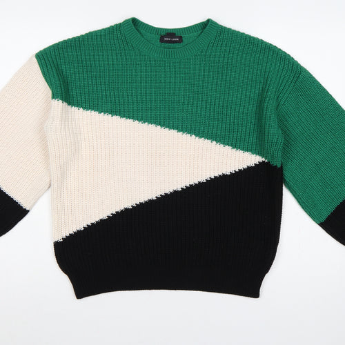 New Look Women’s Multicoloured Geometric Knit Jumper S