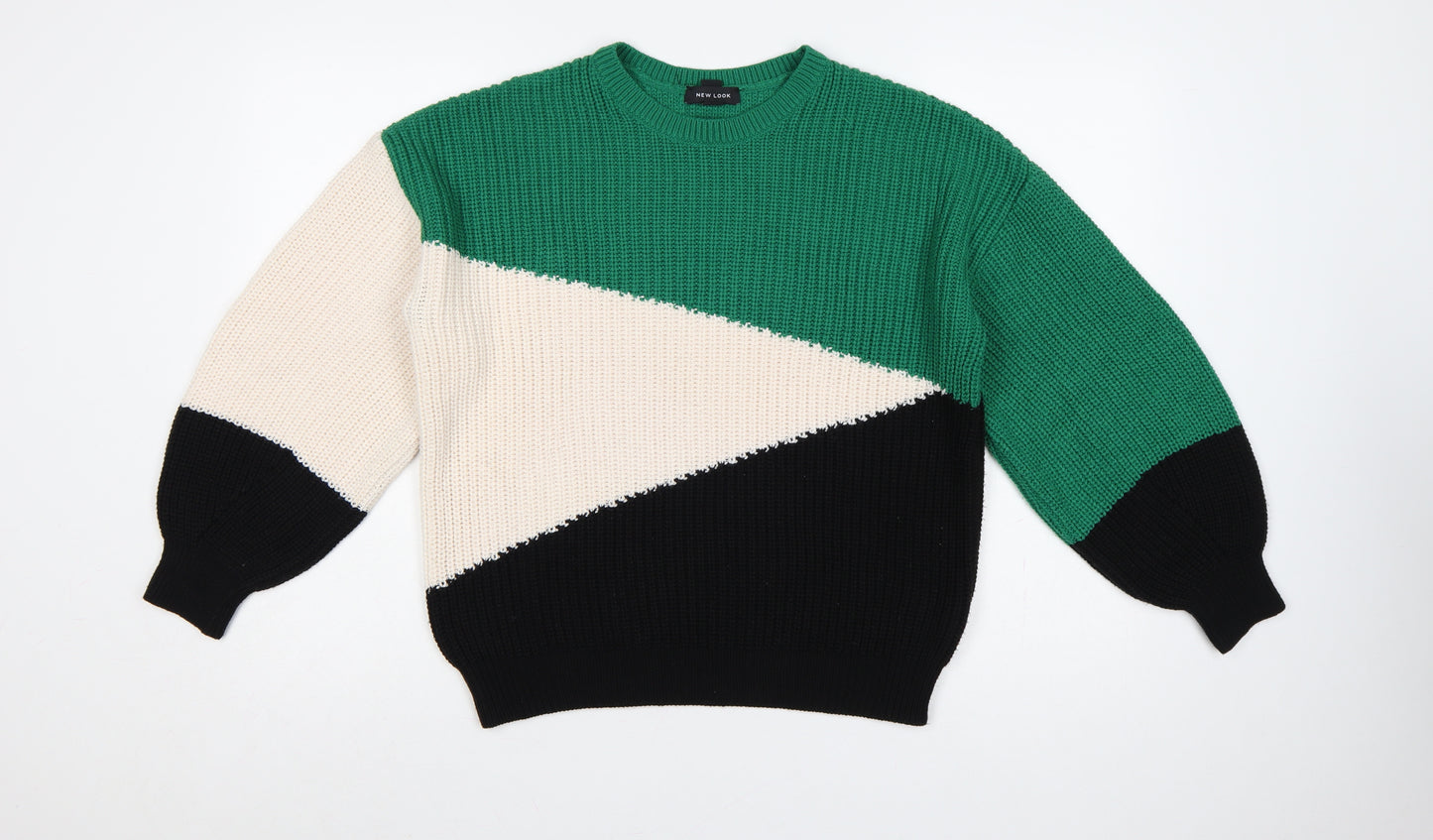 New Look Women’s Multicoloured Geometric Knit Jumper S