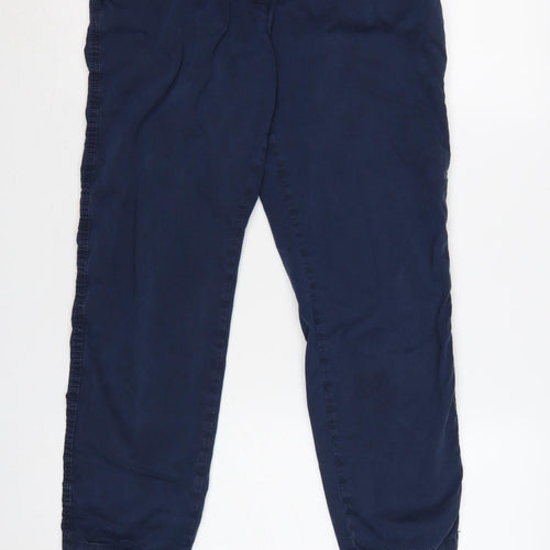Marks & Spencer Women Navy UK 10 Chino Tapered Trousers