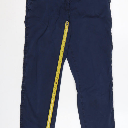 Marks & Spencer Women Navy UK 10 Chino Tapered Trousers