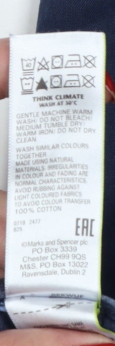 Marks & Spencer Women Navy UK 10 Chino Tapered Trousers