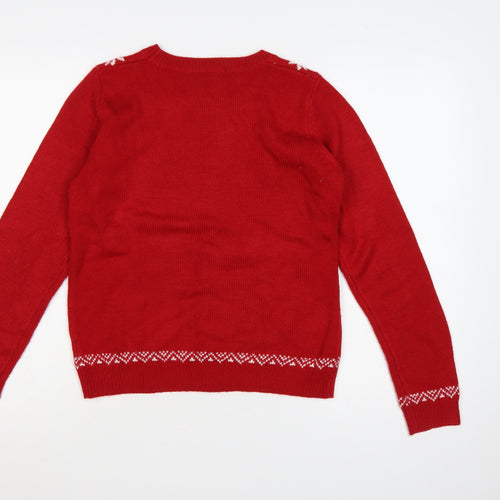 Heart and Soul Women Red Size 8 Christmas Gingerbread Sequin Jumper