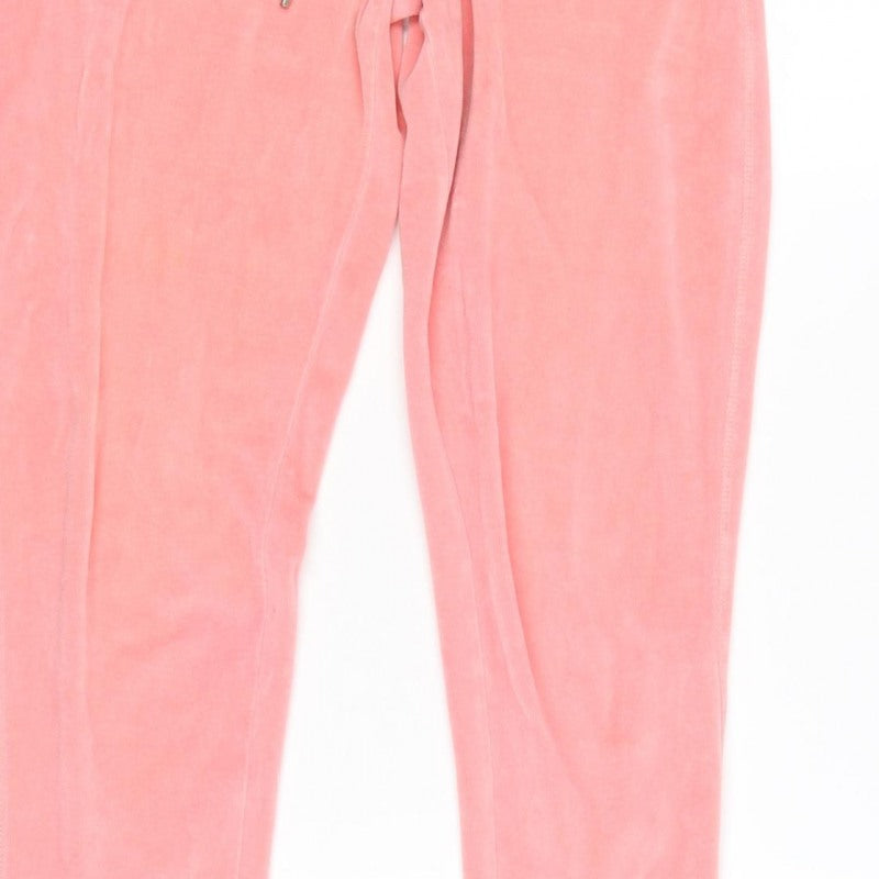 Lipsy Women Pink UK 6 Velour Sequin Heart Logo Jogger Trousers