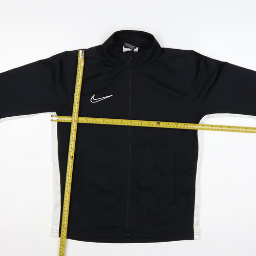 Nike Boys Black White 12-13 Years Full Zip Dri-FIT Track Sweatshirt L