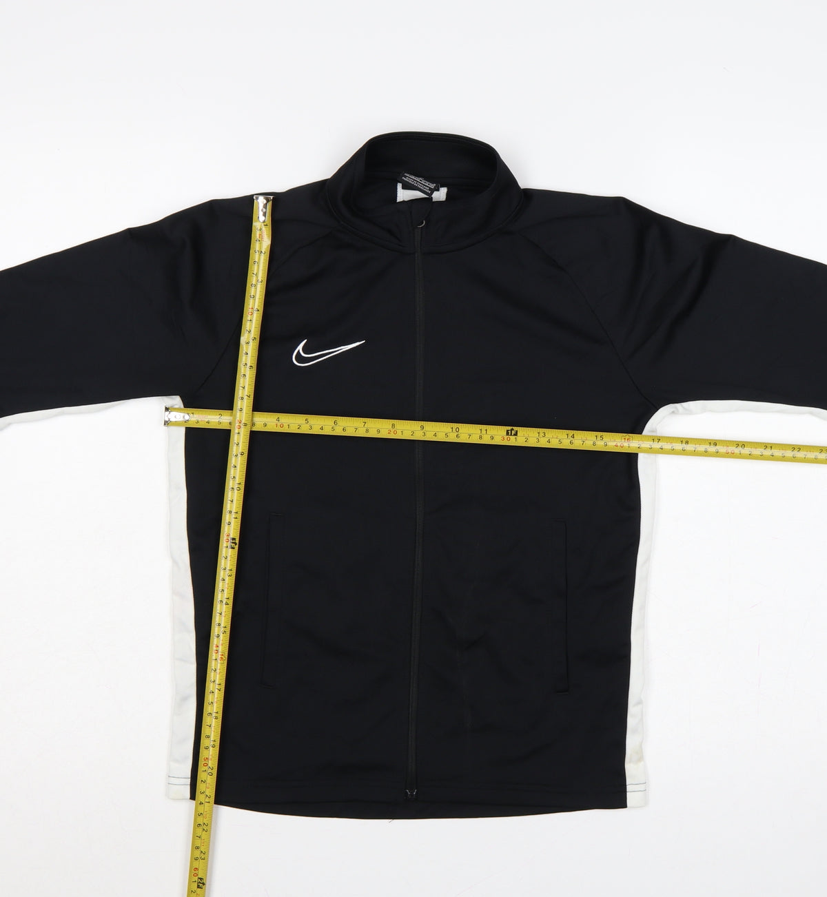 Nike Boys Black White 12-13 Years Full Zip Dri-FIT Track Sweatshirt L