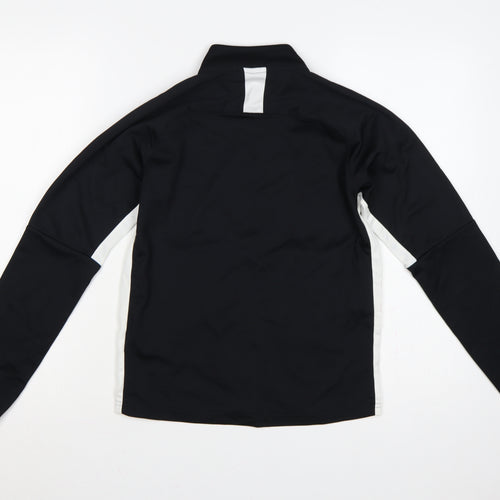 Nike Boys Black White 12-13 Years Full Zip Dri-FIT Track Sweatshirt L