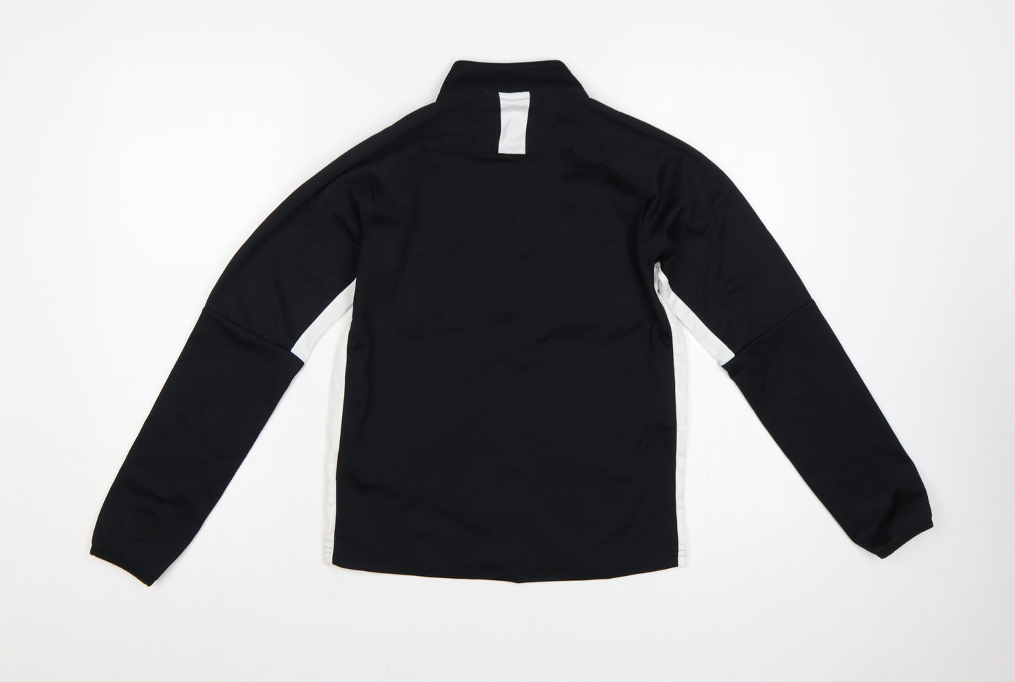 Nike Boys Black White 12-13 Years Full Zip Dri-FIT Track Sweatshirt L