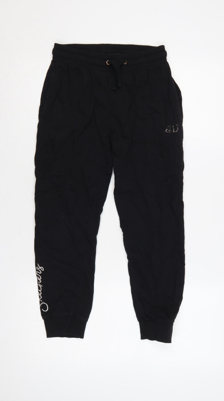 Skechers Girls Black Jogger Trousers 10-11 Years Cotton Drawstring