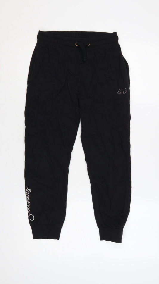 Skechers Girls Black Jogger Trousers 10-11 Years Cotton Drawstring